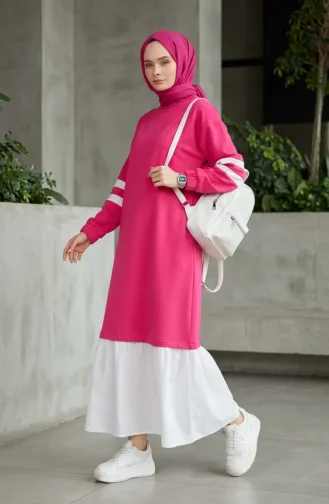 Garnili Sporty Hijab Dress 71079-06 Fuchsia 71079-06