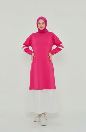 Garnili Sporty Hijab Dress 71079-06 Fuchsia 71079-06