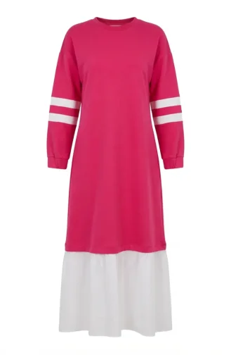 Garnili Sporty Hijab Dress 71079-06 Fuchsia 71079-06