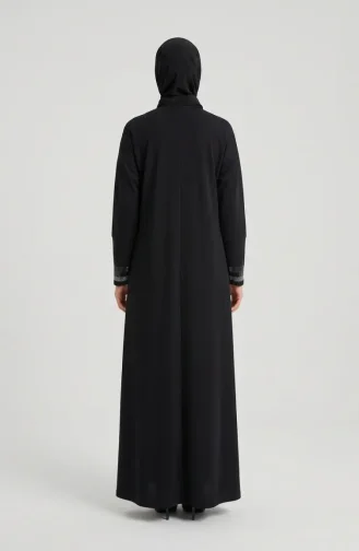 Abaya Mit Reißverschluss Und Verzierungen 71181-03 Schwarz 71181-03