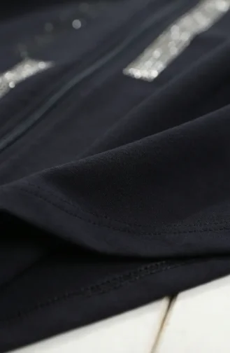 Abaya Mit Reißverschluss Und Verzierungen 71181-03 Schwarz 71181-03