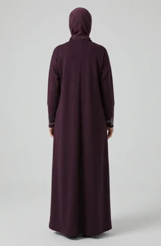 Abaya Mit Reißverschluss Und Verzierungen 71181-04 Pflaume 71181-04