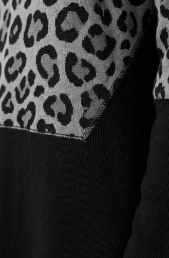 Ensemble Deux Pièces à Capuche Imprimé Léopard 2224-01 Anthracite 2224-01