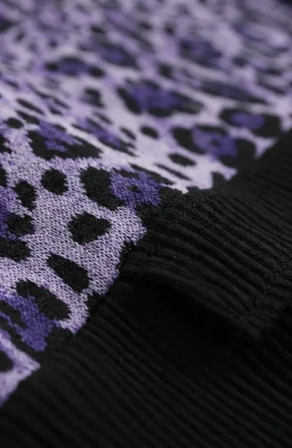 Leopard Print Hooded Two-Piece Set 2224-02 Purple 2224-02