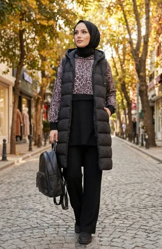 Zweiteiliges Set Mit Kapuze Und Leopardenmuster 2224-03 Braun 2224-03