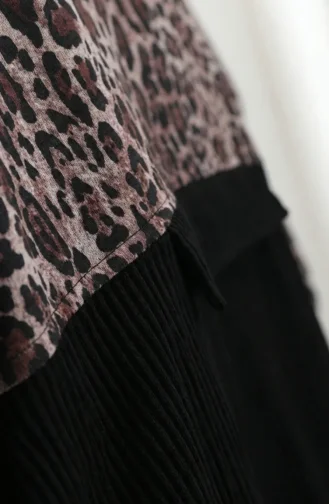 Zweiteiliges Set Mit Kapuze Und Leopardenmuster 2224-03 Braun 2224-03