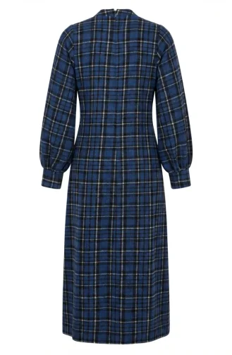 بدلة شتوية بنقشة مربعات، لون أزرق داكن، رقم الموديل 2507-01 2507-01