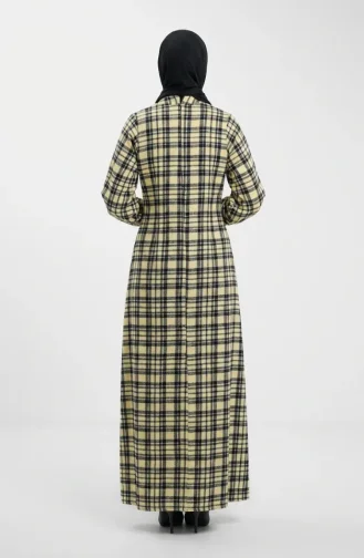 بدلة شتوية بنقشة مربعات على طراز الحطاب، لون أصفر، رقم الموديل 2507-02 2507-02