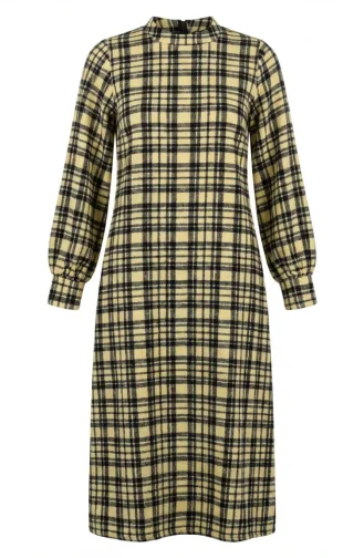 بدلة شتوية بنقشة مربعات على طراز الحطاب، لون أصفر، رقم الموديل 2507-02 2507-02