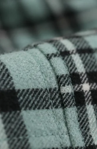 فستان شتوي بنقشة مربعات بنمط حطاب، 2507-03، أخضر فاتح 2507-03