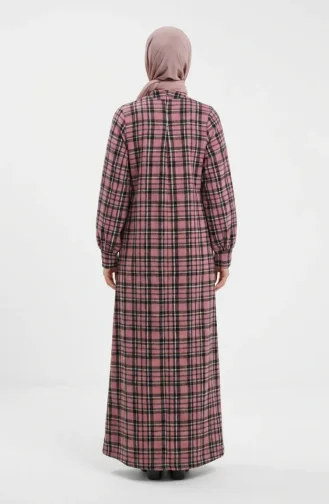 Geruite Houthakkerswinterjurk 2507-04 Roze 2507-04