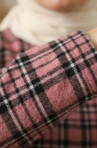 Geruite Houthakkerswinterjurk 2507-04 Roze 2507-04