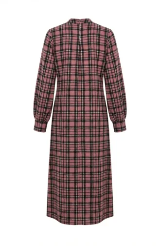 Geruite Houthakkerswinterjurk 2507-04 Roze 2507-04