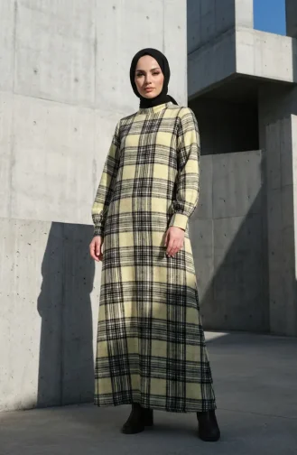 Plaid Patterned Lumberjack Winter Suit 2508-01 Yellow 2508-01