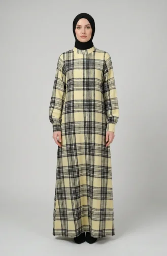 Plaid Patterned Lumberjack Winter Suit 2508-01 Yellow 2508-01