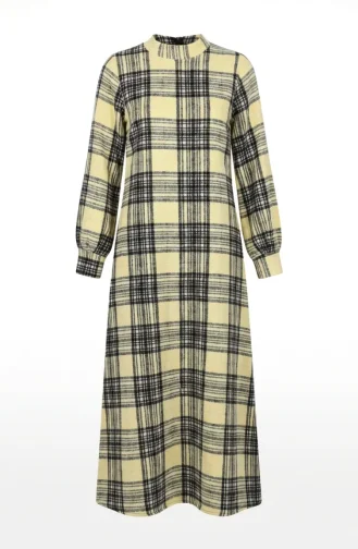 Plaid Patterned Lumberjack Winter Suit 2508-01 Yellow 2508-01