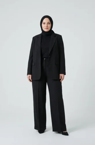 Plus Size Double Leg Trousers 31268-01 Black 31268-01