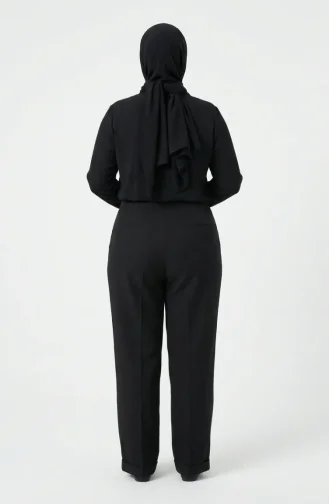 Plus Size Double Leg Trousers 31268-01 Black 31268-01