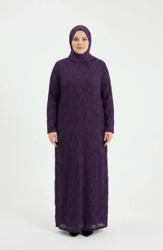 Plus Size Avondjurk Met Pailletten En Hijab Model 6262-03 Bordeauxrood 6262-03
