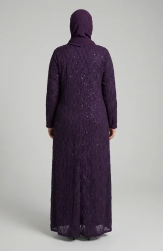 Plus Size Avondjurk Met Pailletten En Hijab Model 6262-03 Bordeauxrood 6262-03