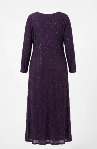 Plus Size Avondjurk Met Pailletten En Hijab Model 6262-03 Bordeauxrood 6262-03