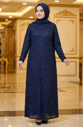 Plus Size Pailletten Versierde Hijab Avondjurk 6262-04 Parliament 6262-04