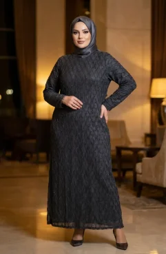 Powder Hijab Evening Dress 5339-18 | Sefamerve