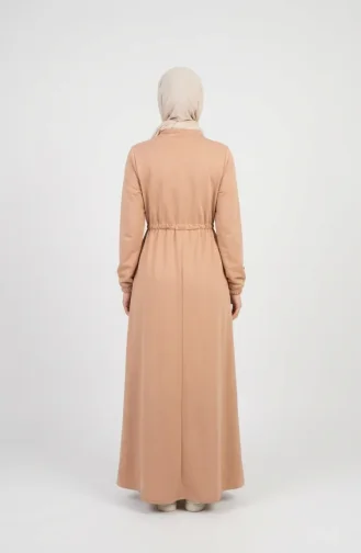 Robe Beige à Fermeture éclair Et Détails En Pierre 71066-01 71066-01
