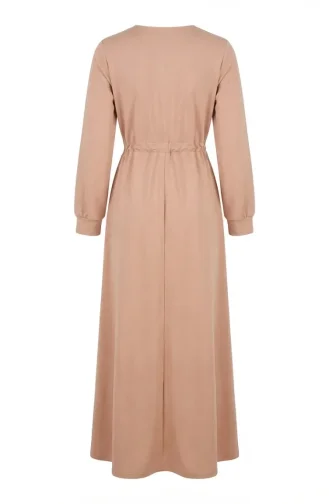 Robe Beige à Fermeture éclair Et Détails En Pierre 71066-01 71066-01
