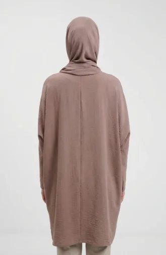 Rahat Kesim Mevsimlik Tunik Iç Göstermez Büyük Beden Tunik Anne Tunik 8766-06 Sütlü kahve