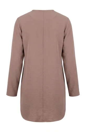 Rahat Kesim Mevsimlik Tunik Iç Göstermez Büyük Beden Tunik Anne Tunik 8766-06 Sütlü kahve