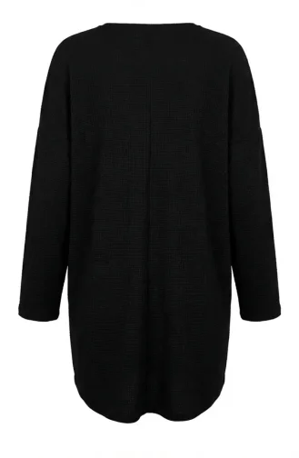 تونيك موسمي بقصة مريحة، غير شفاف، تونيك بمقاسات كبيرة، تونيك للأمهات 8766-A01 أسود 8766-A01