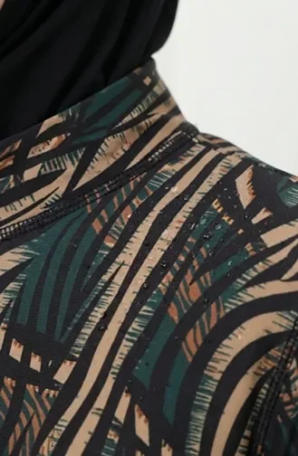 Modest Swimsuit Deep Ocean Pattern 3-Piece Set 1903-11 Petrol 1903-11