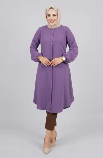 Button Detailed Aerobin Tunic 0175-11 Lilac 0175-11