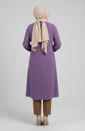 Button Detailed Aerobin Tunic 0175-11 Lilac 0175-11