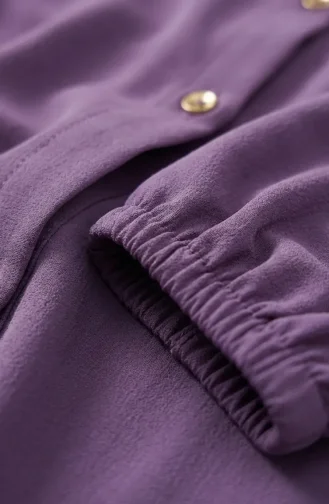 Button Detailed Aerobin Tunic 0175-11 Lilac 0175-11
