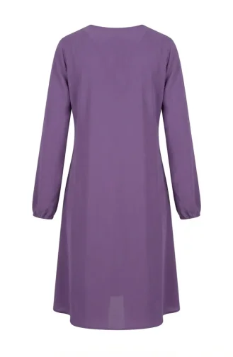 Button Detailed Aerobin Tunic 0175-11 Lilac 0175-11