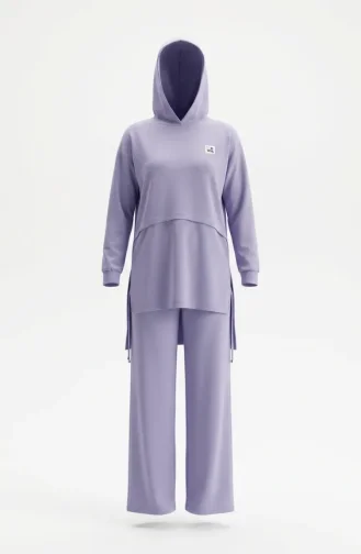 Kapüşonlu Eşofman Takım 71168-02 Lila