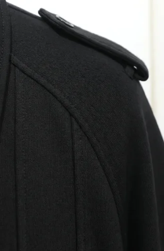 عباية رياضية بسحاب مزدوج الخيوط 71170-01 أسود 71170-01