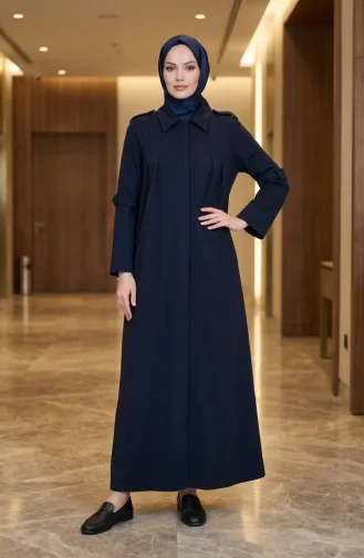 عباية رياضية بسحاب مزدوج الخيوط 71170-02 لون كحلي 71170-02