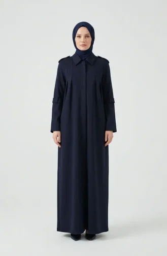 عباية رياضية بسحاب مزدوج الخيوط 71170-02 لون كحلي 71170-02