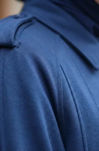 عباية رياضية بسحاب مزدوج الخيوط 71170-03 لون نيلي 71170-03