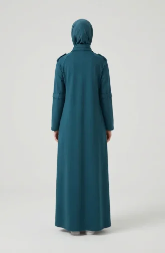Two-Thread Zippered Sporty Abaya 71170-04 Petrol 71170-04