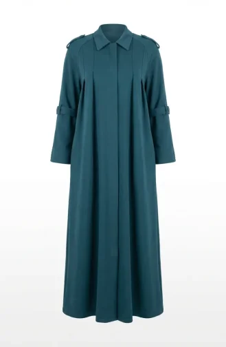 Two-Thread Zippered Sporty Abaya 71170-04 Petrol 71170-04