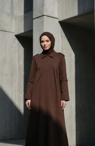 عباية رياضية بسحاب مزدوج الخيوط 71170-06 بني 71170-06