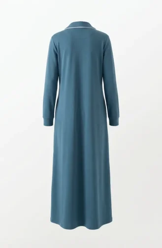 Two-Thread Buttoned Abaya 71176-02 Petrol 71176-02