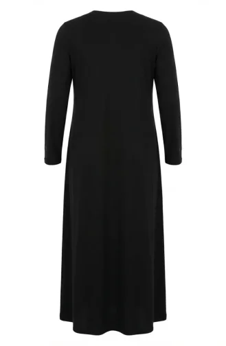 Zippered Embellished Abaya 71179-01 Navy Blue 71179-01