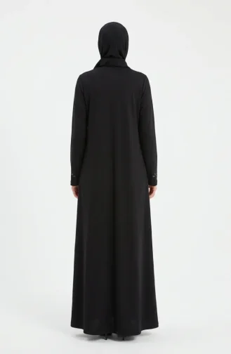 Zippered Embellished Abaya 71179-04 Black 71179-04