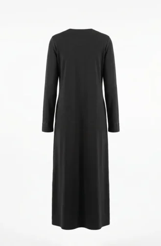 Zippered Embellished Abaya 71179-04 Black 71179-04