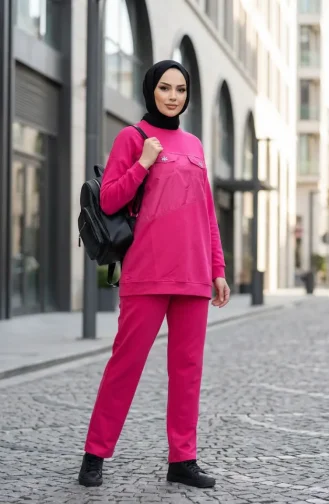 Zweiteiliges Set Mit Taschendetails 71149-01 Fuchsia 71149-01